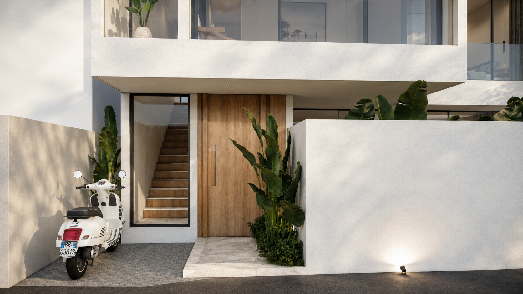 Entrée principale et jardin tropical